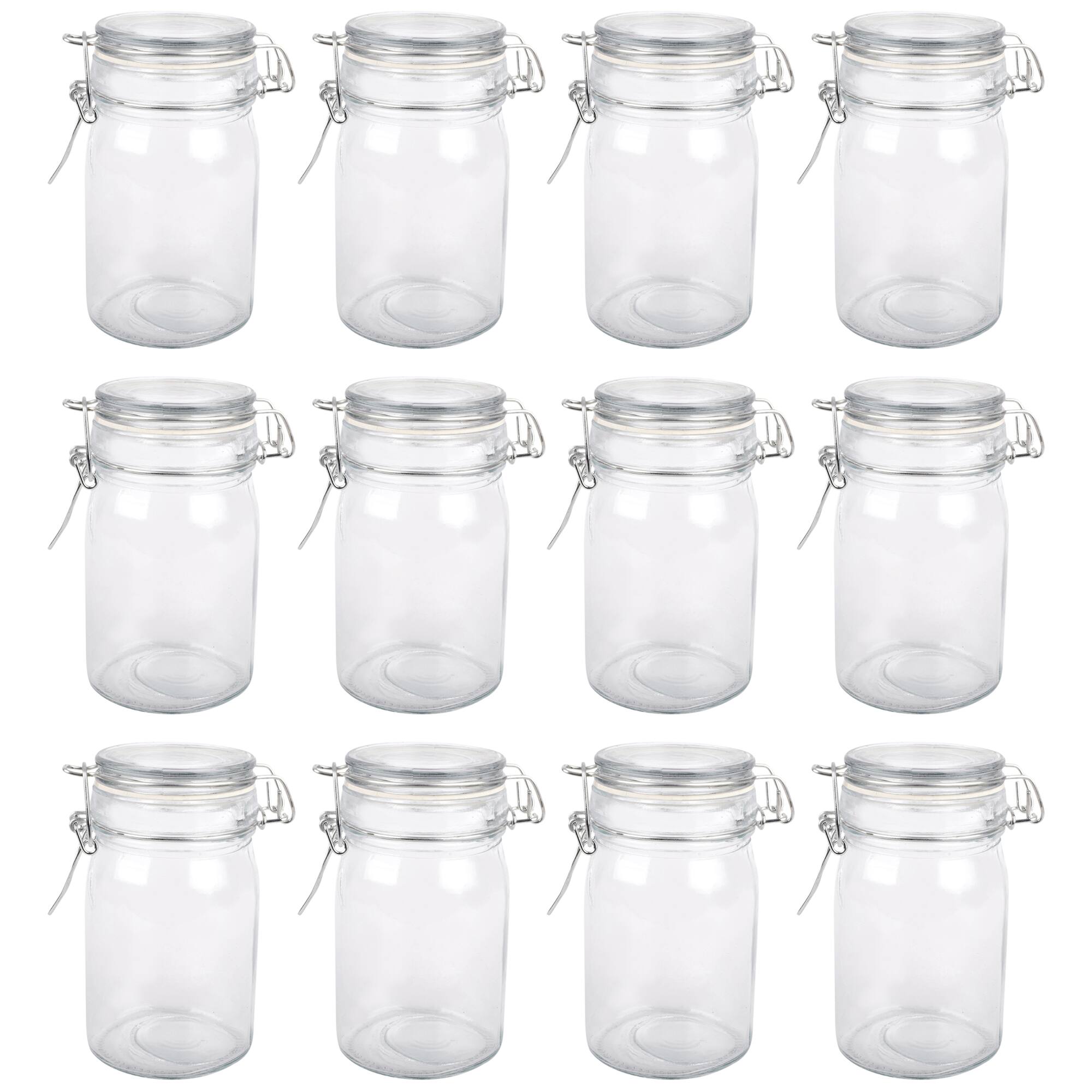 12 Pack: Round Glass Jar with Latch by Ashland®